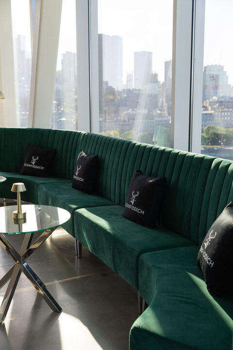 Glenfiddich lounge with Montreal skyline